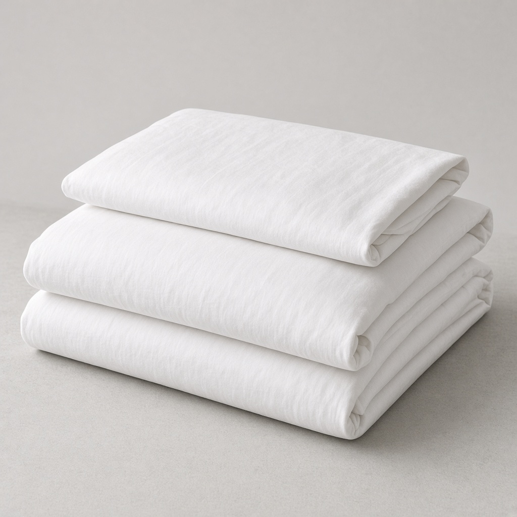 Folded white bedding