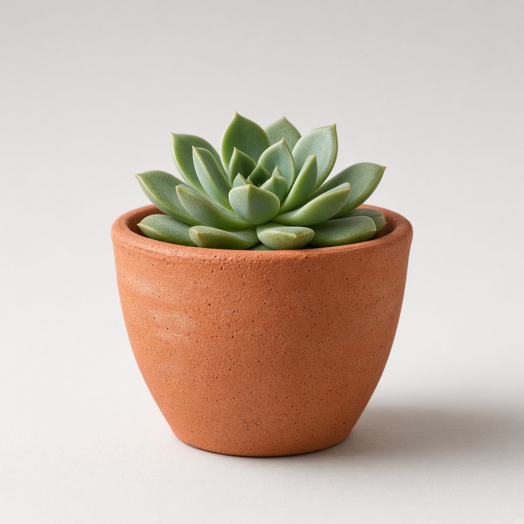 Terracotta planter with a succulent
