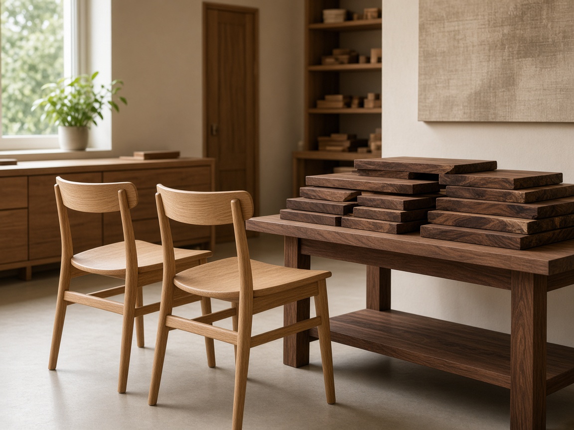 Finished oak furniture
